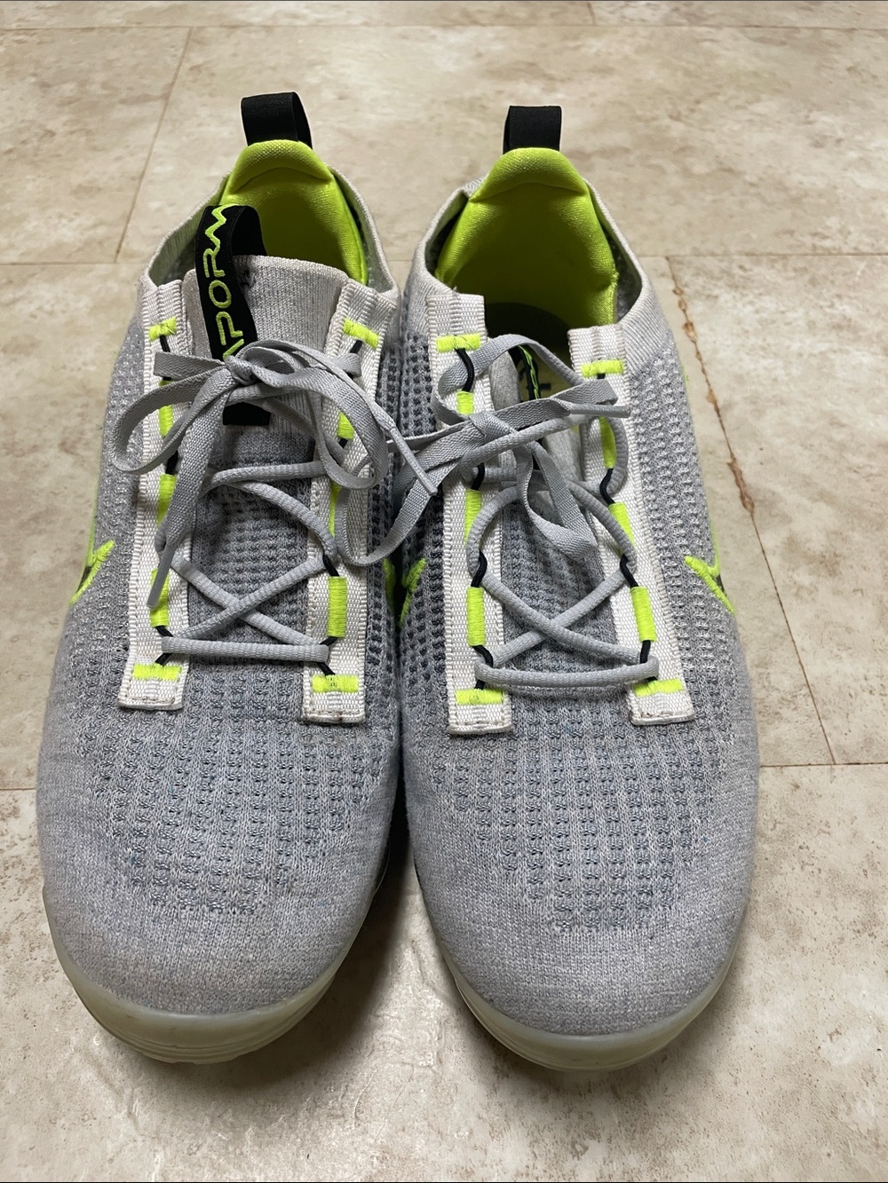 Men's Nike air vapor max 2021 Flyknit Wolf Gray Volt size 12